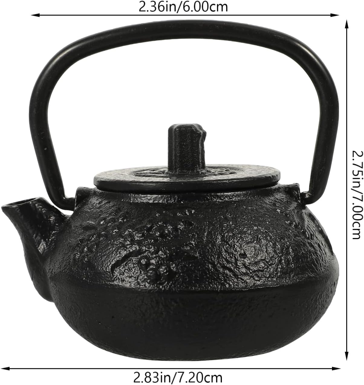Luxshiny Cast Iron Teapot - Mini Iron Teapot, Chinese Kung Fu Teapot for Office, Home, Tea House, Stove Kettle, Chinese