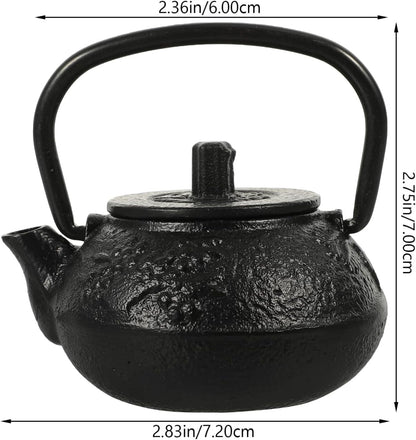 Luxshiny Cast Iron Teapot - Mini Iron Teapot, Chinese Kung Fu Teapot for Office, Home, Tea House, Stove Kettle, Chinese