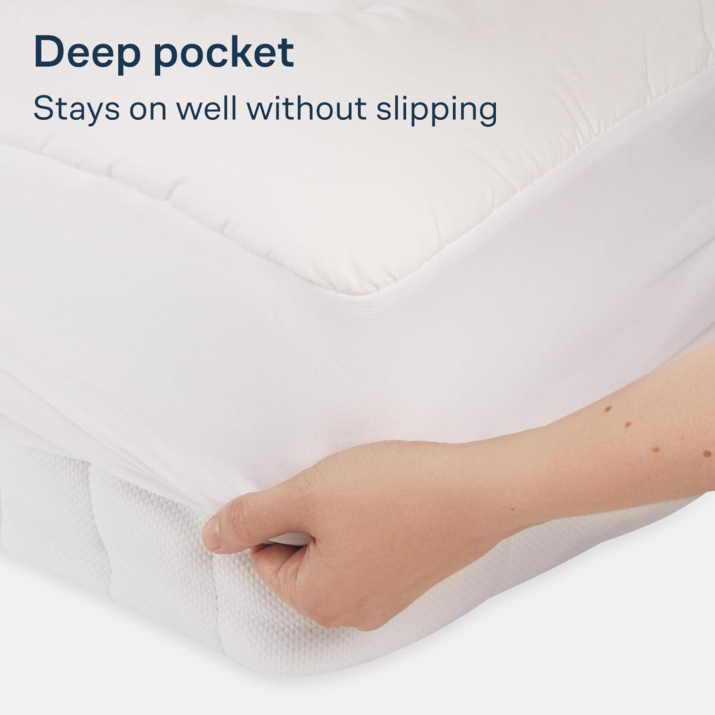 Niagara Cotton King Mattress Topper, Pillow Top Quilted Fitted Cooling Cover for Back Pain, Fits 20 Inches