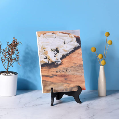 uxcell 3pcs Wooden Folding Easel Plate Holder, 4" Brown Display Stand for Decorative Picture Frame
