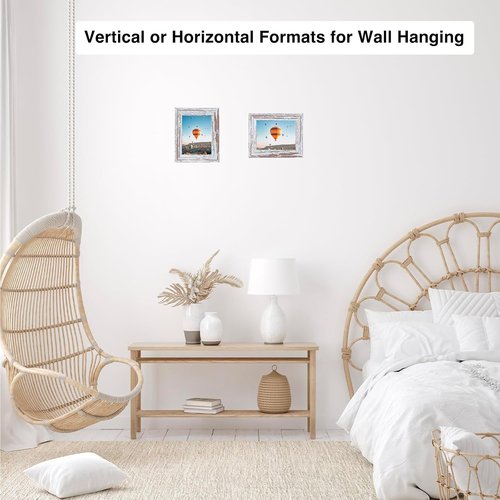 JCJMY 3x4 Rustic White Picture Frame - Versatile Wall & Tabletop Display | Shatter-Resistant Plexiglass