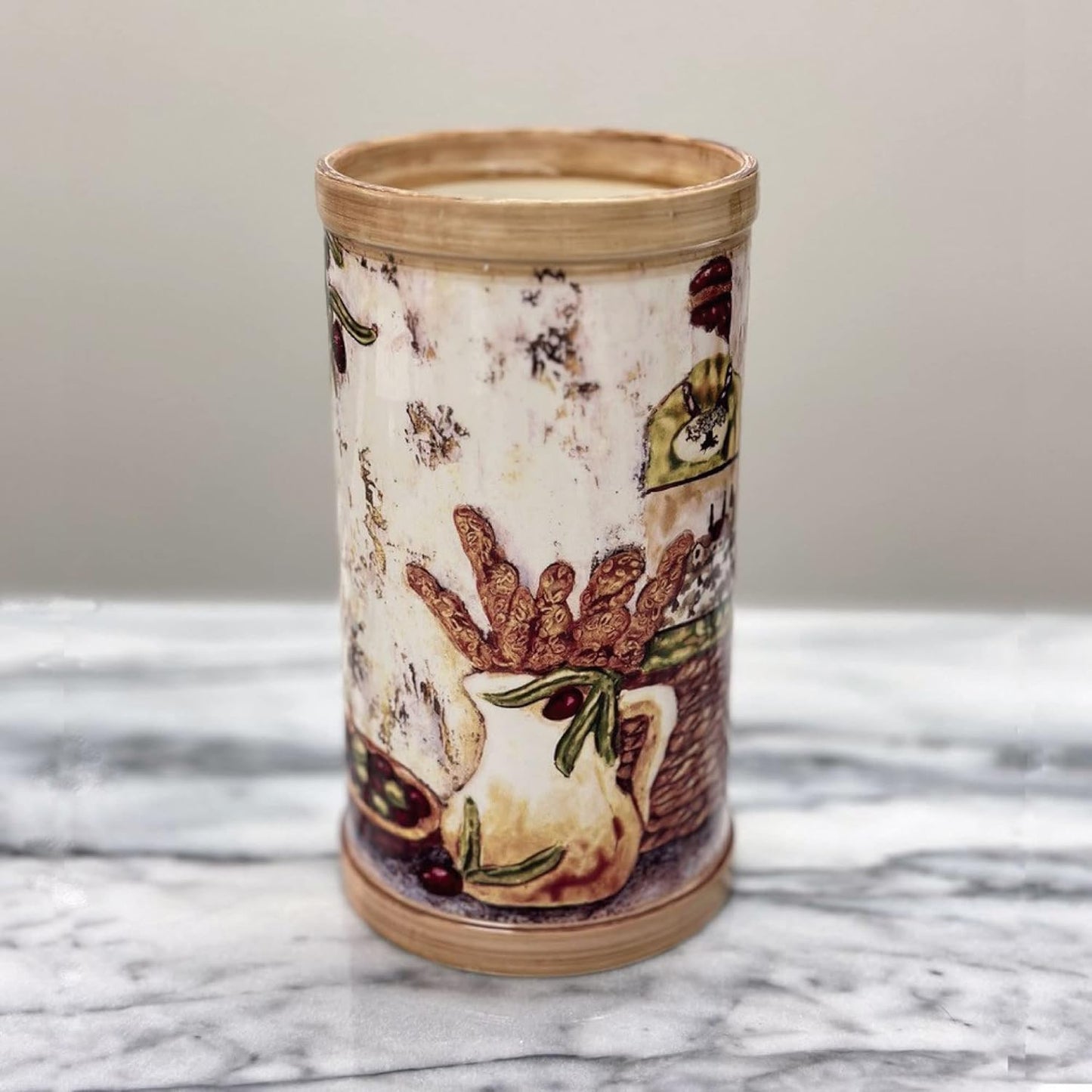 Supreme Housewares Ceramic Wine Chiller Pitcher, Majolica Style with Tuscan Design