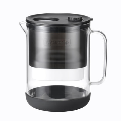 Waterdrop PT-72BL Glass Water Filter Pitcher, 7-Cup, Eco-Friendly, NSF/ANSI 53, 42 & 372 Certified Filter, Reduces PFOA/PFOS, Chlorine, Cadmium, Copper & Mercury, BPA-Free, Easy to Clean, Black