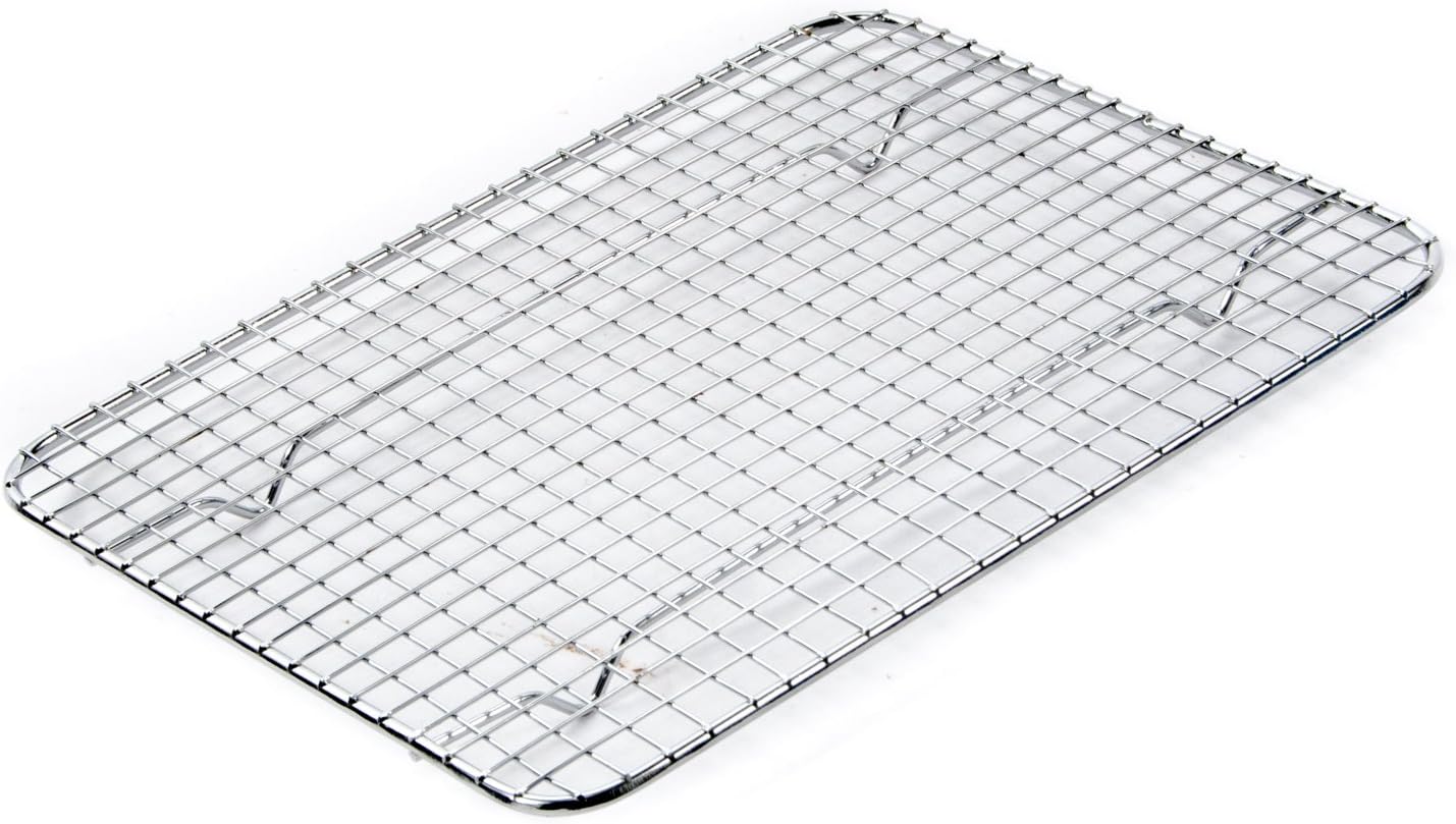 Update International Heavy-Duty 1/4 Size Cooling Rack, Commercial Grade, Oven-Safe, Chrome, Set of 2