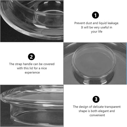 Cabilock 2pcs Replacement Glass Lid for Tea Kettle, Transparent Beverage Dispenser Lid, Household Tea Cup Covers