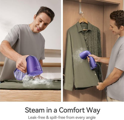 HiLIFE Portable Clothes Steamer - 700W Handheld Design with 240ml Capacity | Removes Wrinkles (Royal Purple)