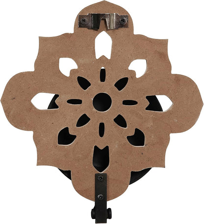 Set 2 Openwork Carving Candle Sconces of - Farmhouse Rustic Wall Decor, Wooden Sunflower Candle Holder, Decorative
