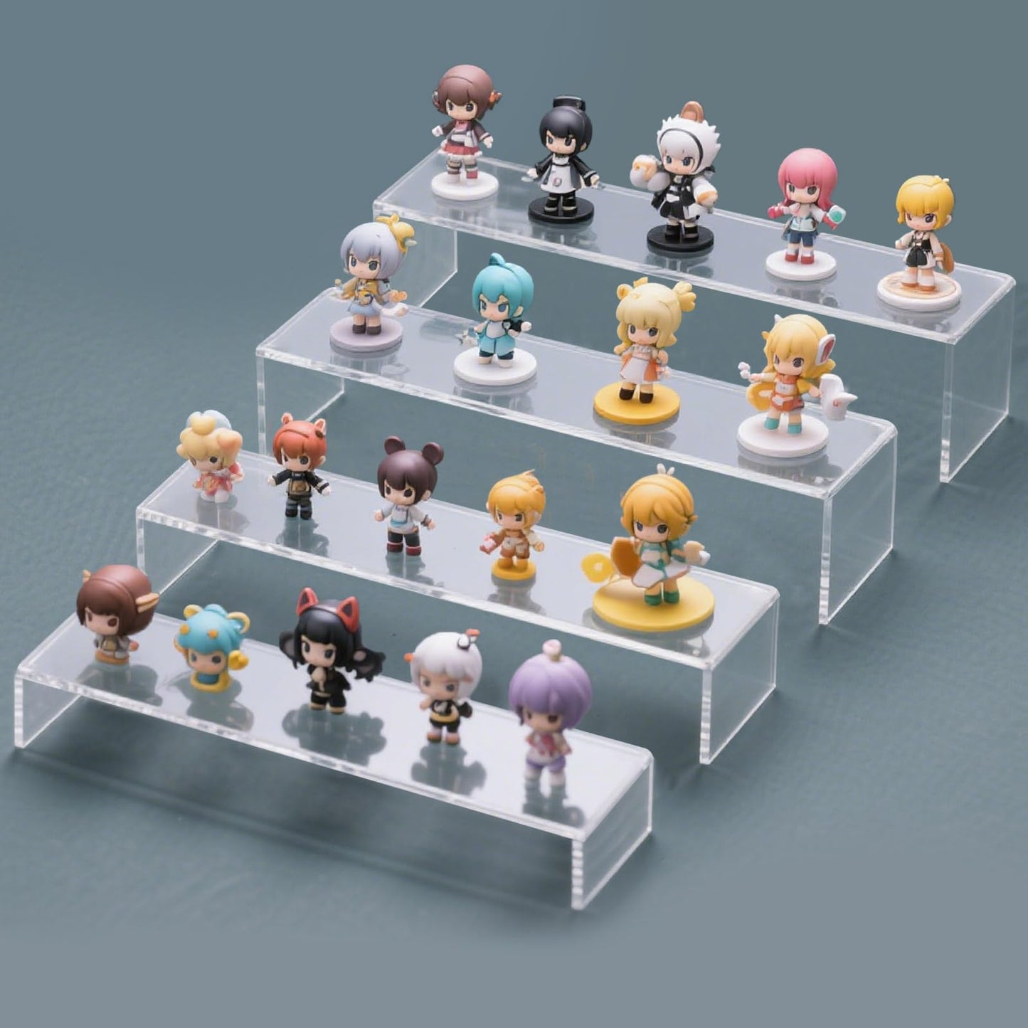 Acrylic Display Riser Stand of 8pcs, 5mm Thickness, 12'' Length Tierd Display Stands, Acrylic Shelf Risers for Perfume Display,Risers for Buffet Table,Cupcake Stand,Pop Figurines,Tumbler,Food