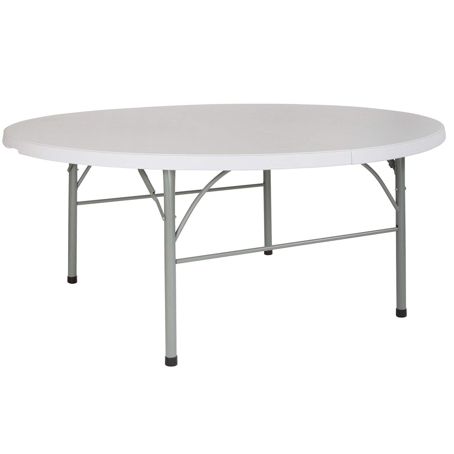 Flash Furniture Stonewall 6' Round Plastic Folding Event Table with Carrying Handle, Bi-Fold Banquet Table for Indoor/Outdoor Events, White