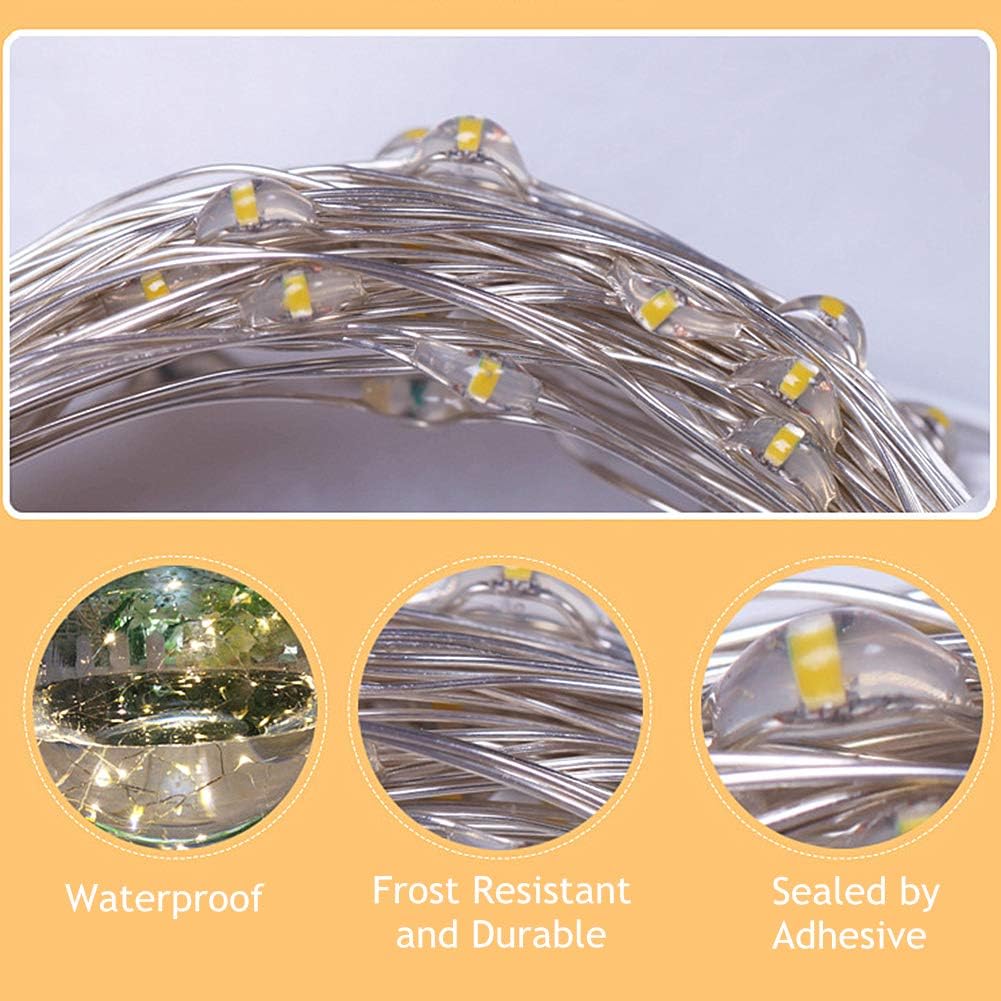 Twinkle Star 2 Pack Orange Halloween Fairy Lights, 66 ft 200 LED String Lights with Remote Control Timer