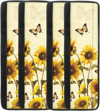 Sunflower Butterfly Fridge Handle Cover, Washable Durable Set of 4 Anti-Slip Kitchen Appliance Covers