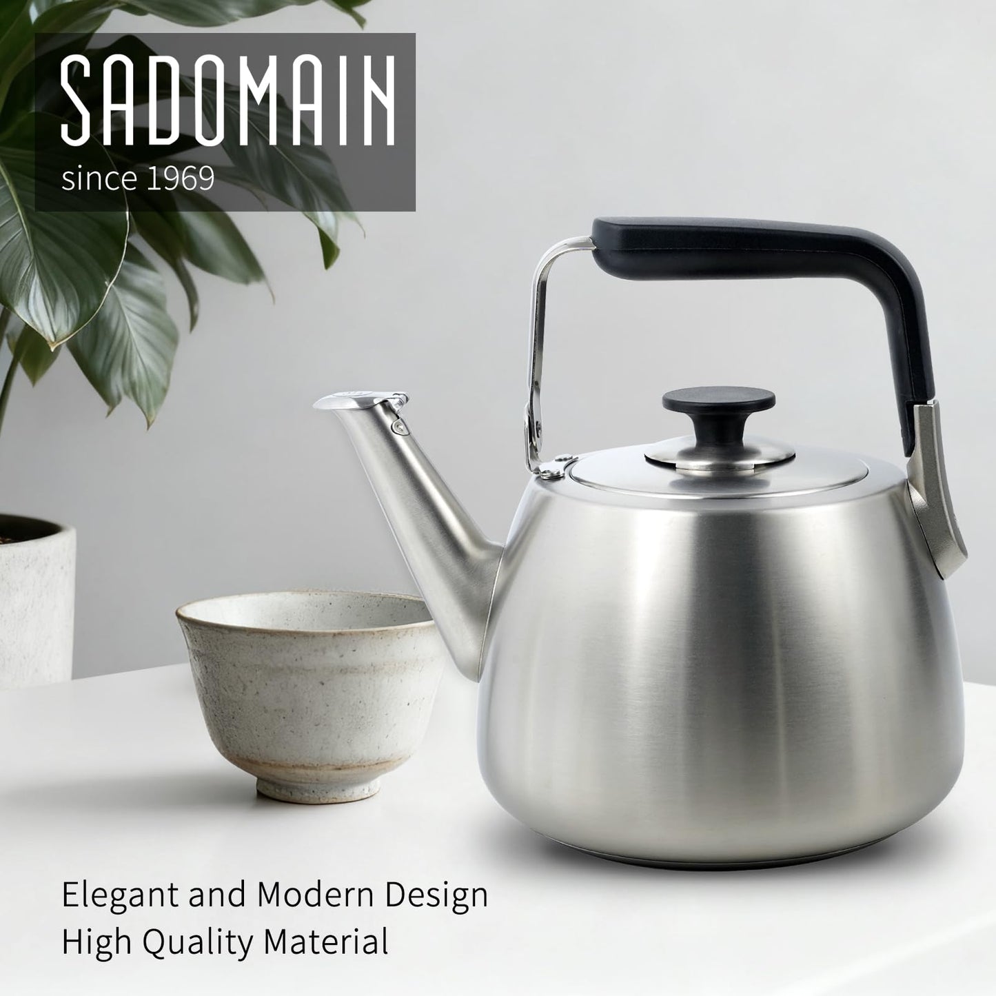 SADOMAIN Tea Kettle, Whistling Stovetop Tea Kettle, Large Capacity Teapot Suits for All Heat Source, Professional Fast Heat Technique Teapot with Thick Body and Bottom, Durable and Sturdy Tea Pot