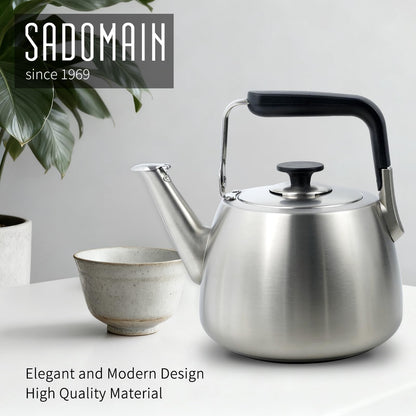 SADOMAIN Tea Kettle, Whistling Stovetop Tea Kettle, Large Capacity Teapot Suits for All Heat Source, Professional Fast Heat Technique Teapot with Thick Body and Bottom, Durable and Sturdy Tea Pot