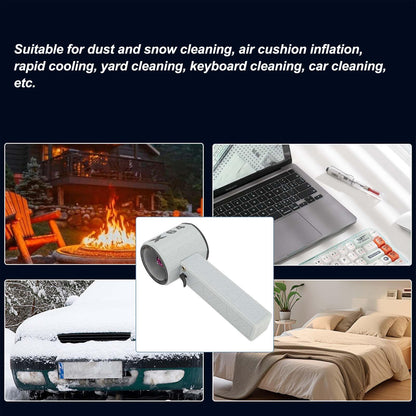 Electric Air Duster, 1400g Thrust Stepless Speed Regulation Handheld Mini Fan, Portable Electric Air Duster for Car Dry,Keyboard Computer Cleaning,Air Bed,Hair Dry (US Plug)
