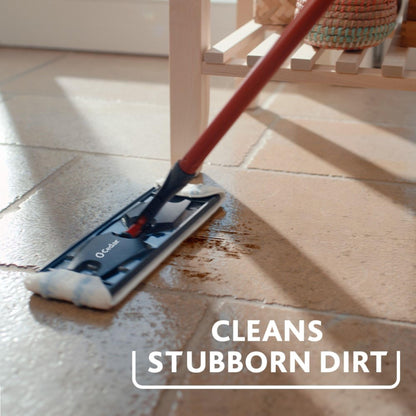 O-Cedar H2prO Flat Mop System | Quick Cleaning Tool | Clean with Water | Machine Washable Reusable Microfiber Mop Pad | Safe on Wood Floors, Vinyl, Tile, Baseboards, Walls