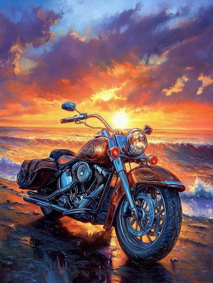 5D Motorcycle Diamond Art 12x16 Inch Full Drill Diamond Painting Kits for Adults & Beginners - DIY Art Crafts for Relaxation and Home Wall Decor 706A