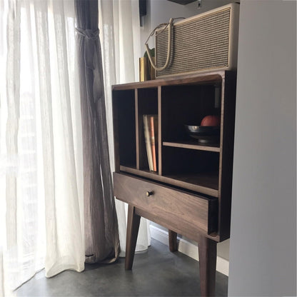 YUHUAWF Vinyl Record Holder Multi-functional Wooden Vinyl Record Cabinet Home Sideboard with Drawer CD Holder