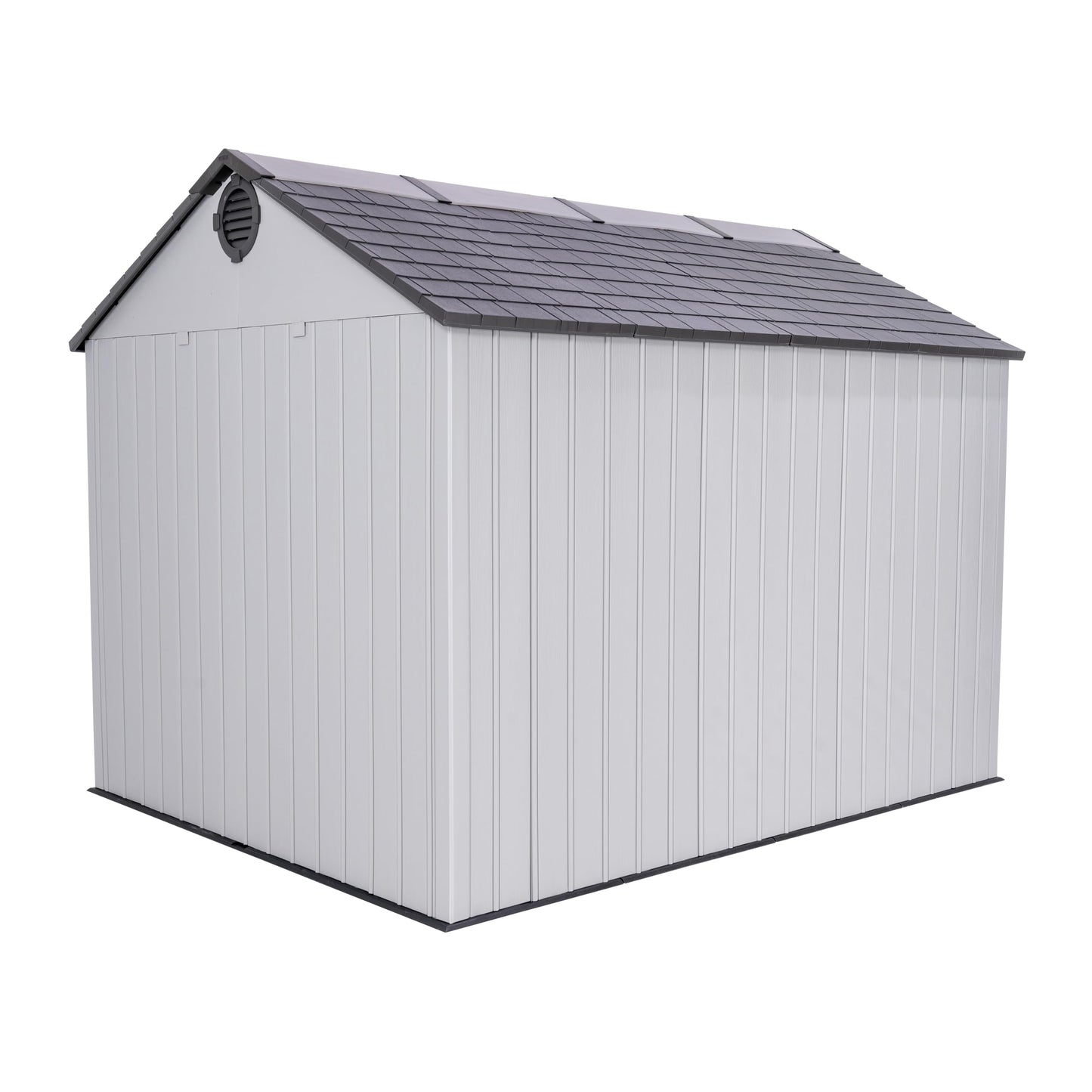 Lifetime Outdoor Storage Shed, 8x10 Ft, Gray, Resin Tool Shed with Lockable Doors and Steel-Reinforced Walls