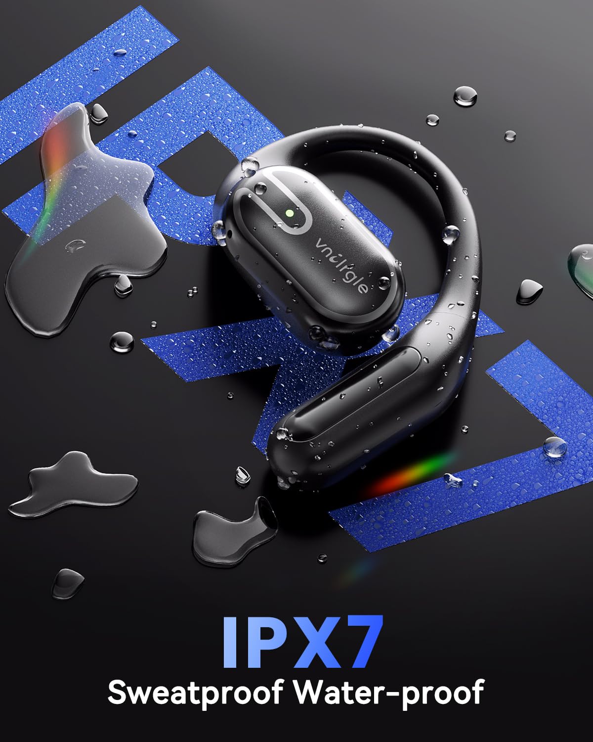 Open Ear Earbuds Bluetooth Headphones Wireless - 80Hrs Playtime Wireless Earbuds with IPX7 Waterproof Touch Control Earphones Sport with 18.2mm Drivers Stereo Sound Bluetooth 6.0 for Running Fitness