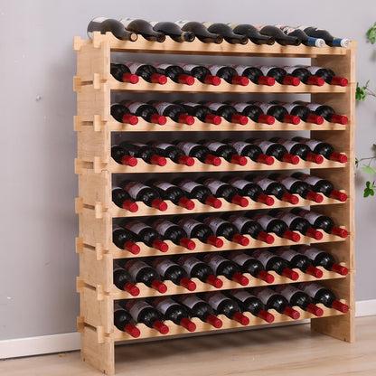 FDHUIJIA 72 Bottle Stackable Storage Modular Wine Rack Cabinet Bamboo freestanding Floor Wine Holder Display Shelves