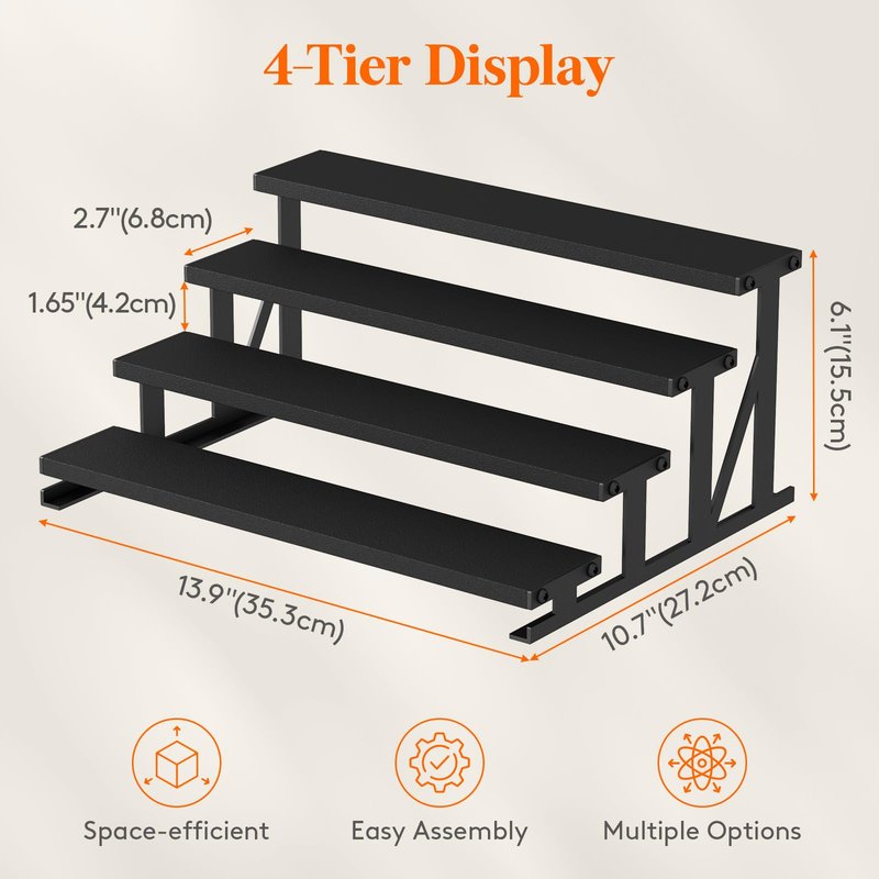 Lifewit Cologne Organizer for Men, Wooden Perfume Cupcake Stand, Display Riser for Fragrance, Aftershave, Makeup for Vanity, Bedroom, Bathroom Countertop Storage, Black, 35 cm/13.9", 1 Pcs