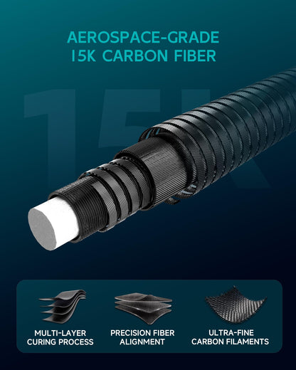 KONLLEN Carbon Fiber Pool Cue 2.0, 58-inch Low Deflection Billiard Stick for Adults with 12.5mm Tip and Pro Taper