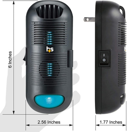 HealthSmart Air Purifier and Air Sanitizer with UVC Ultraviolet Light, Cleans up to 300 Square Feet, Black, 1 Count