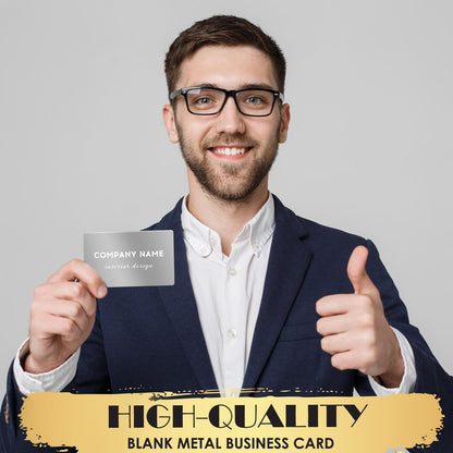 weparmeety 100 Pcs Sliver Metal Engraving Blanks Colorful Aluminum Sheet Laser Engraving Business Card Multipurpose DIY Gift Cards 86 x 54 x 0.21 mm