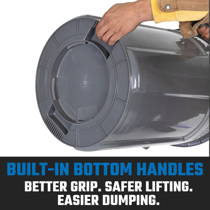 Magnum 32 Gallon Trash Can, Construction Grade, Heavy Duty Plastic, Jobsite Ready for Handling and Holding Garbage CMTC-C000-32G02 (2 Pack)