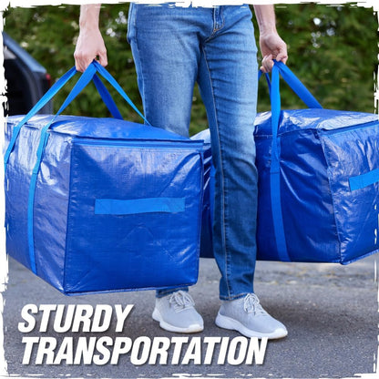 RUGGED RHINO Heavy Duty Extra Large Moving Bags - Durable Blue Storage Solution with Strong Handles & Zipper | 2 Pack