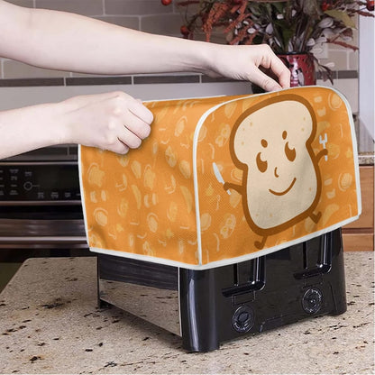 Cartoon Toaster Design 4 Slice Cover, Decorative Small Kitchen Appliance Dust and Fingerprint Protection