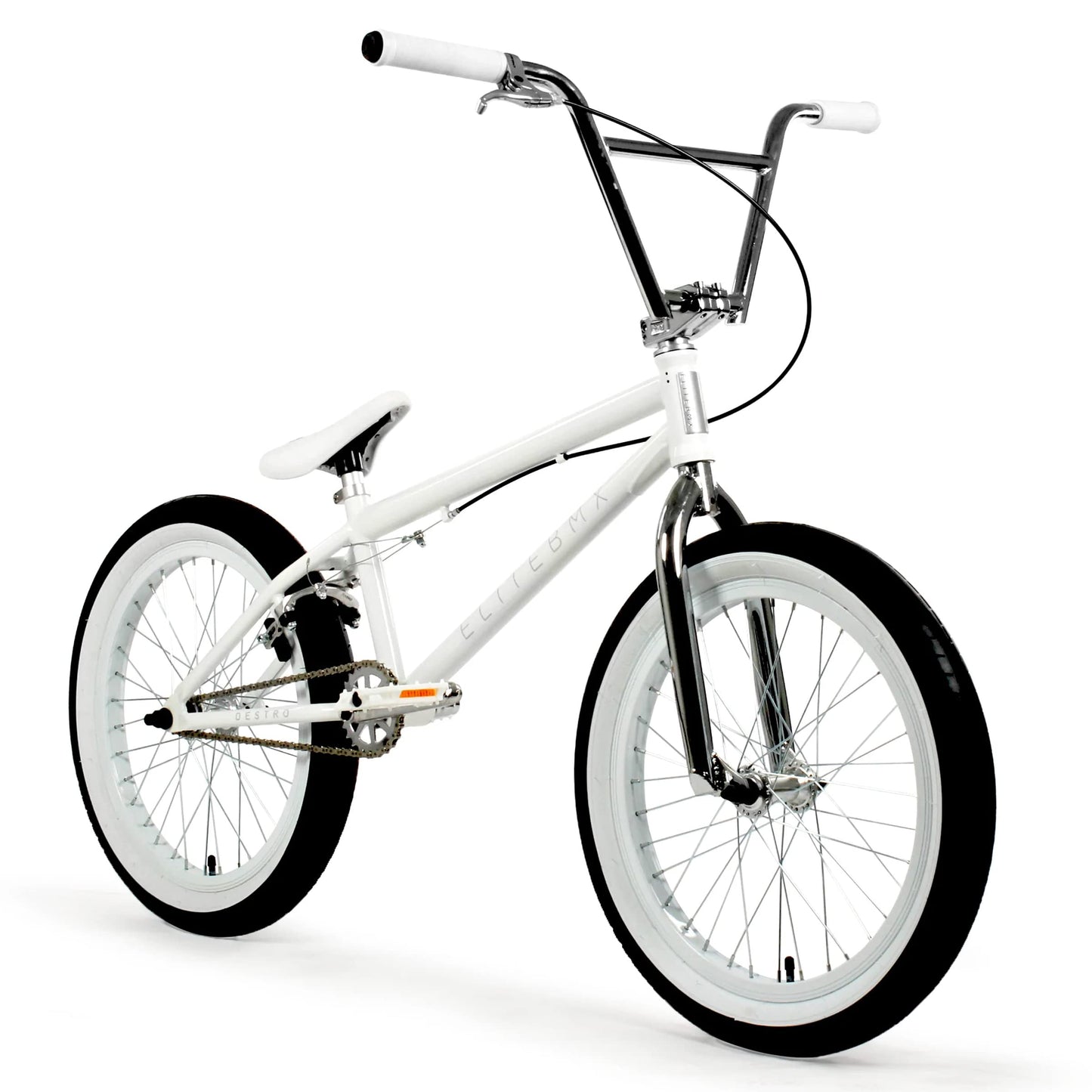 Elite BMX Bicycle 18", 20" & 26" BMX Bike - Freestyle BMX Bike All Models Come with 3 Piece BMX Crankset (20", White)