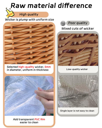 WeaveNove Picnic Basket Insulated with Lid, Extra Large Wicker Picnic Basket with Waterproof Insulated, Handwoven Portable Vintage Picnic Hamper 8.4 Gal(31.7L), Camping Outdoor Gifts Date, Natural