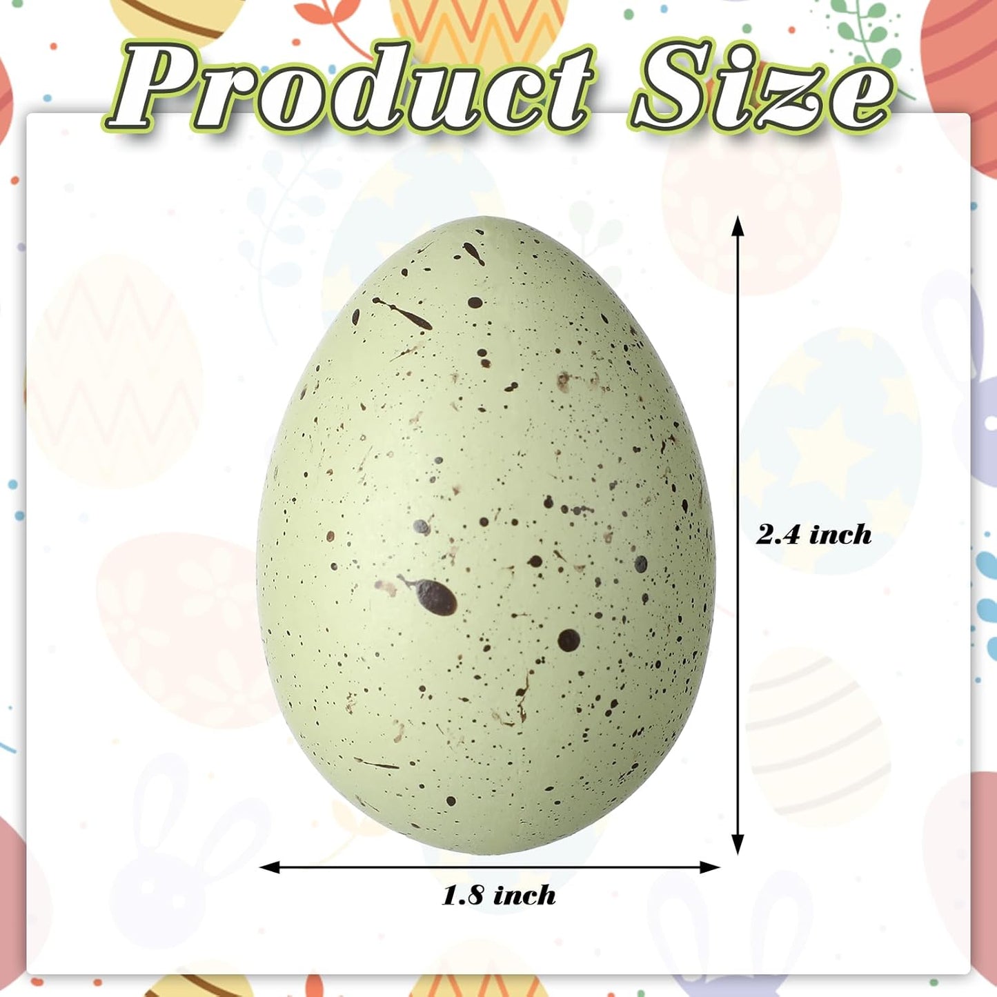 16 2.4 SiliFine Pcs Easter Speckled Eggs in Plastic Speckled Eggs Bowl and Vase Filler for DIY Spring Displays
