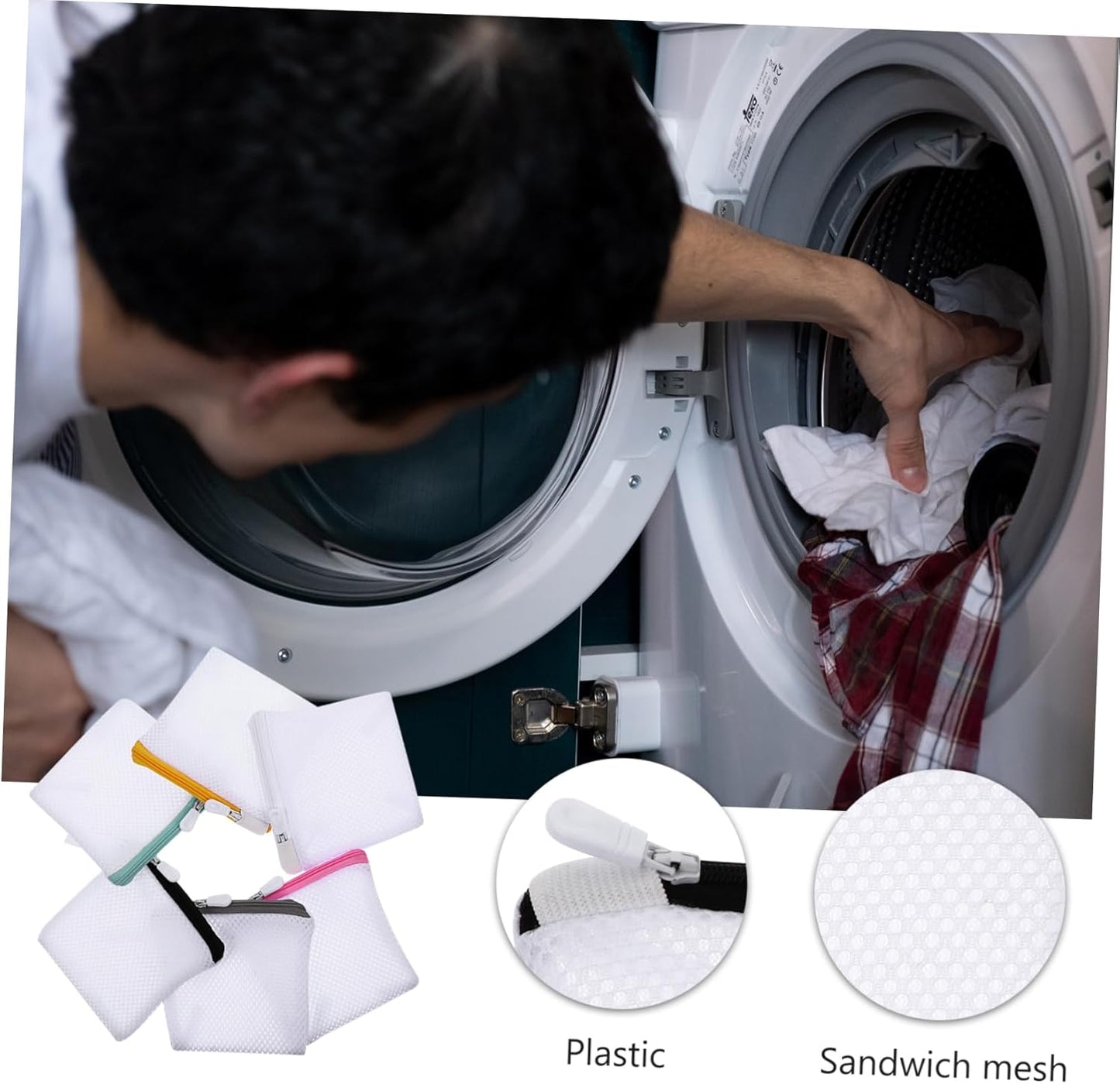 Zerodeko 6pcs Laundry Bag Set, Fine Mesh Washing Bags for Underwear, Bras, Travel Wash Bag with Zipper