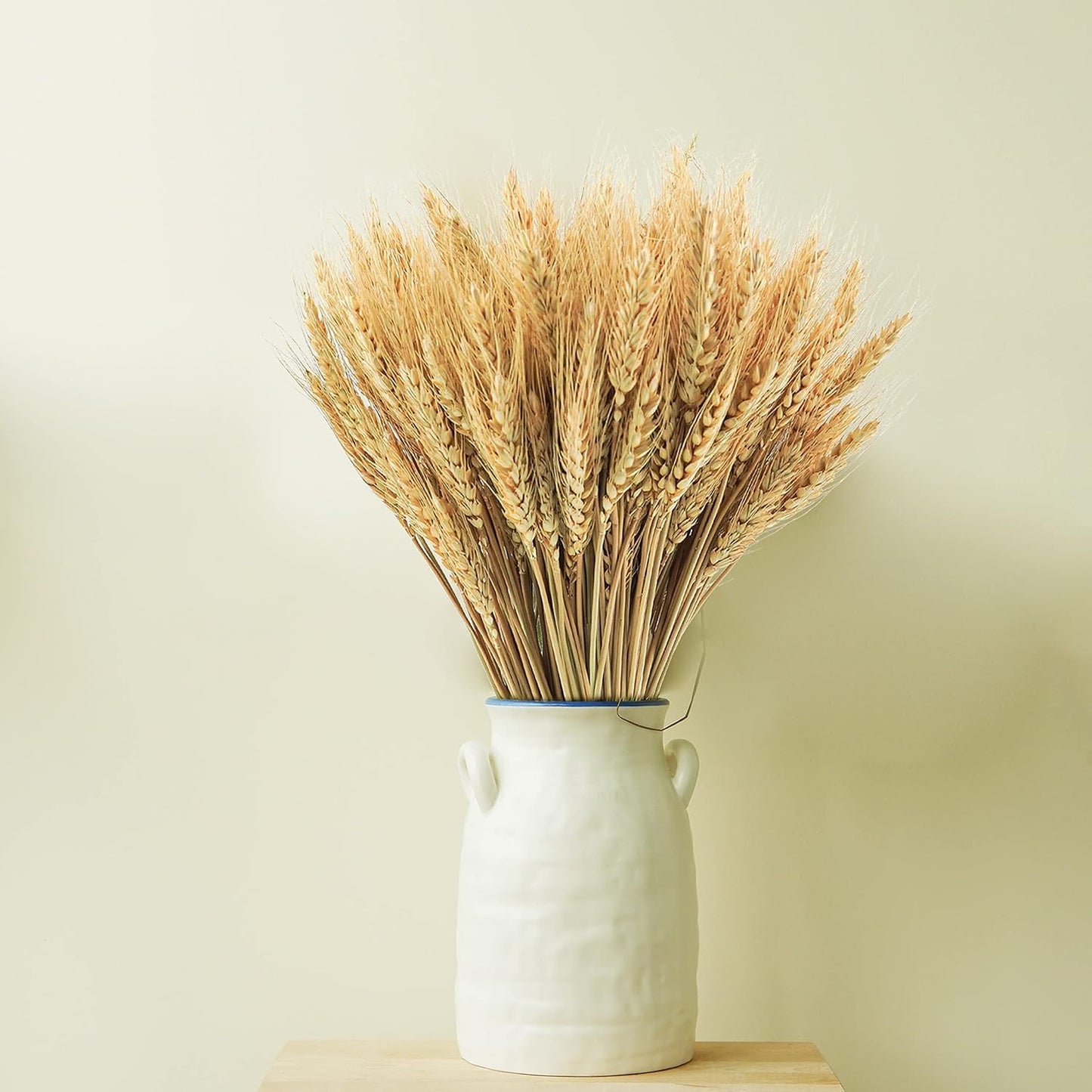 Phliofd 300 Stems Natural Dried Wheat Stalks, 18 inches Dried Wheat Grass Bundle Wheat Sheaves Wreath for Flowers Arrangement Wedding Table Centerpieces Home Kitchen Office DIY Party Décor