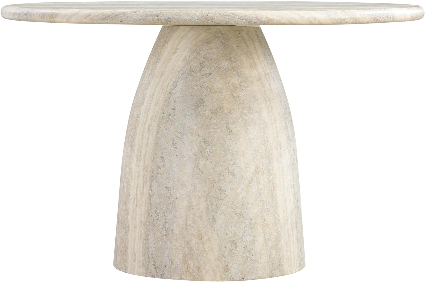 Meridian Furniture 701Travertine-T Cosenza Collection Art Deco 48.5" Indoor/Outdoor Concrete Dining Table with Travertine Finish, 48.5" W x 48.5" D x 30" H, Travertine