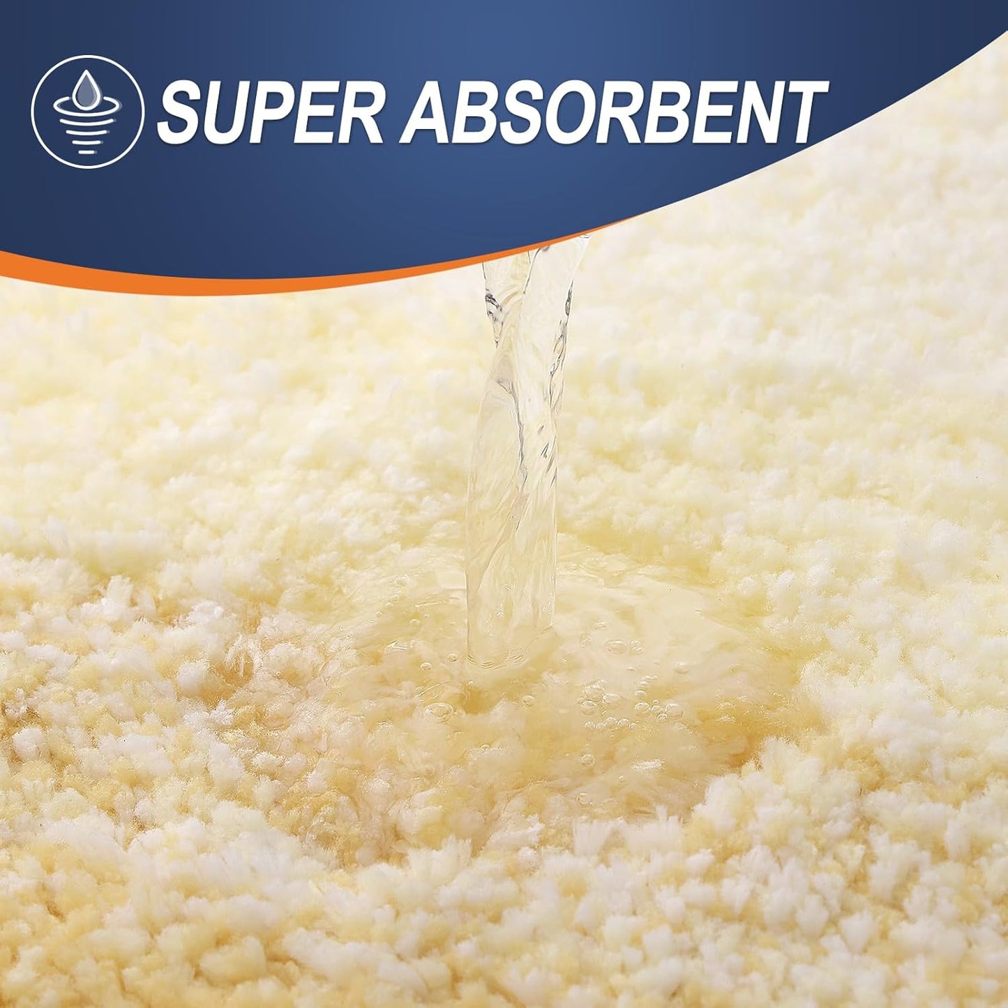 OLANLY Large Bath Rug Mat - Extra Soft Microfiber, Quick-Dry & Washable | 40x24 Inches, Light Yellow