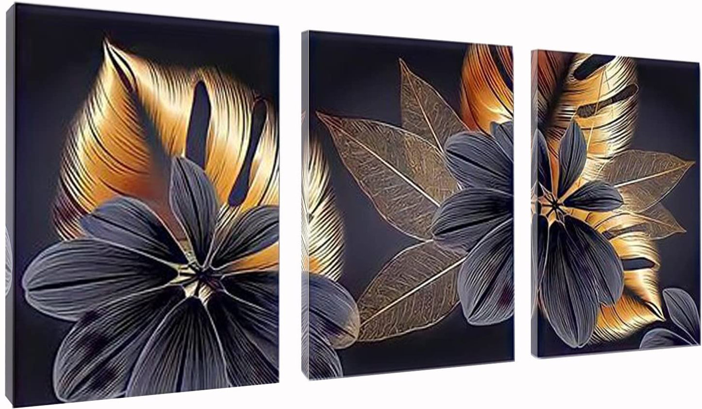 JATOK Diamond Painting Kits for Adults DIY Flowers Full Round Drill Cross Stitch Embroidery Pictures Arts Paint by Number Kits Diamond Painting Kits for Home Wall Decor （3 Sets