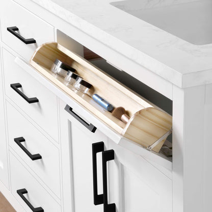 OVE Decors Athea 72" Double Undermount Sink Bathroom Vanity with Cultured Marble Countertop, Backsplash, Power Bar, in White Finish