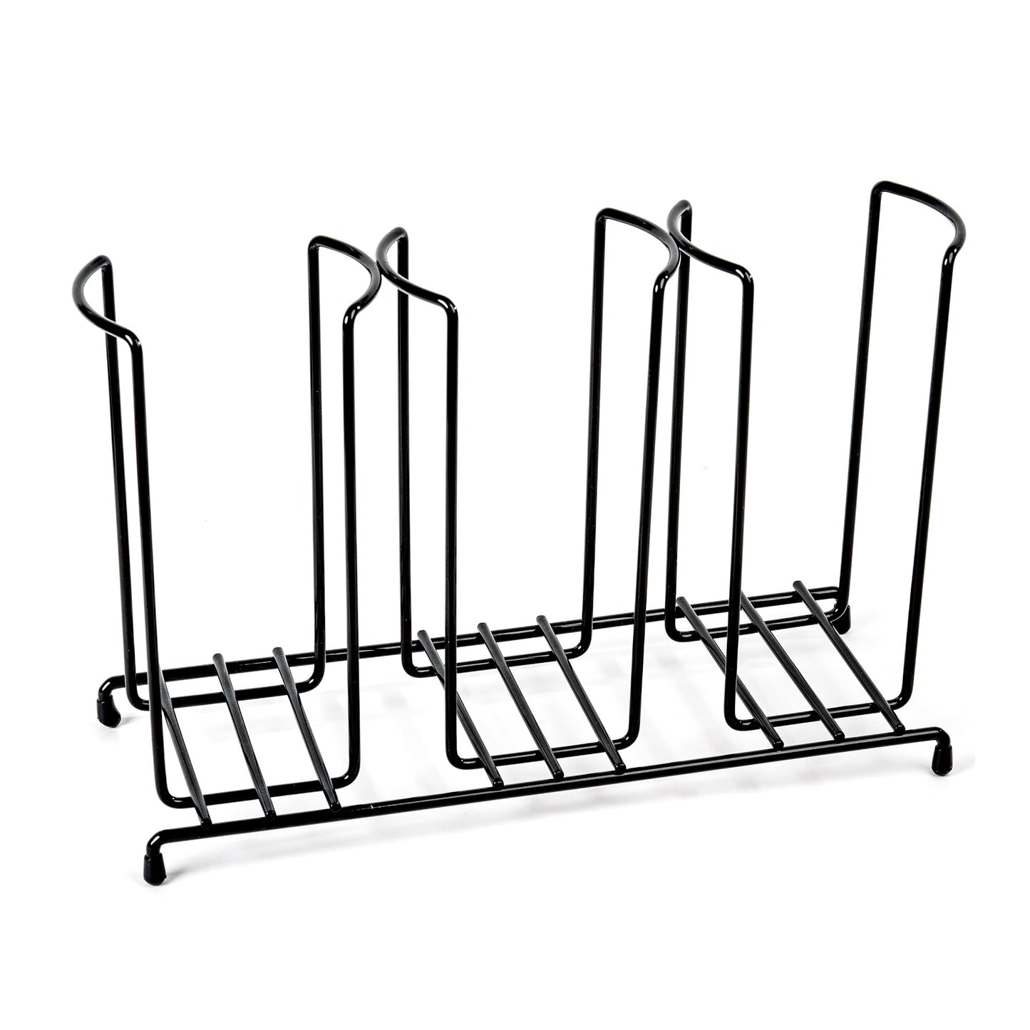 Inevibe Wire Frame Cup and Lid Organizer, 3 Compartment Metal Rack Design Storage Holder for Plastic, Coffee Beverage Cups