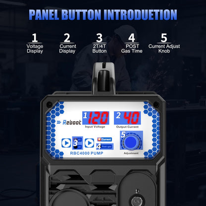 Reboot Plasma Cutter With Built In Air Compressor 40A 120V IGBT Inverter Digital Cutting Machine, 3/8 Inch Clean Cut And 3/5 Inch Max Cut High Frequency