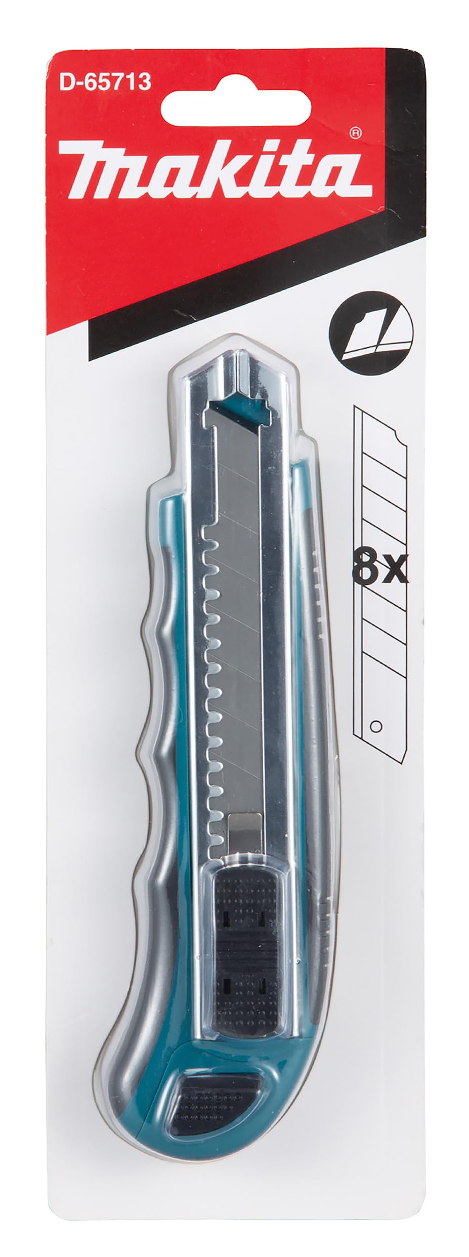 Makita Utility Knife Snap-Off Easy Loading Retractable Extra Blades Comfortable Rubber Handle Total 8 Blades