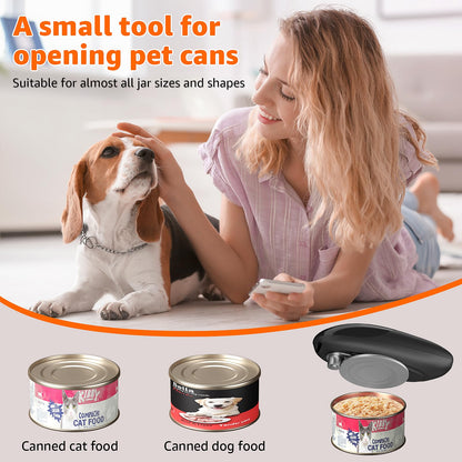 electriccan opener, automatic can opener, one-button operation, with smooth edge design suitable for the elderly, portable kitchen tool, suitable for most can sizes.