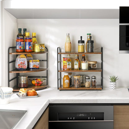Set 2 3-Tier Counter Countertop Counter TWJ001H-2 IBUYKE of Bathroom Organizer, Tray Storage Shelf, Kitchen Spice Rack