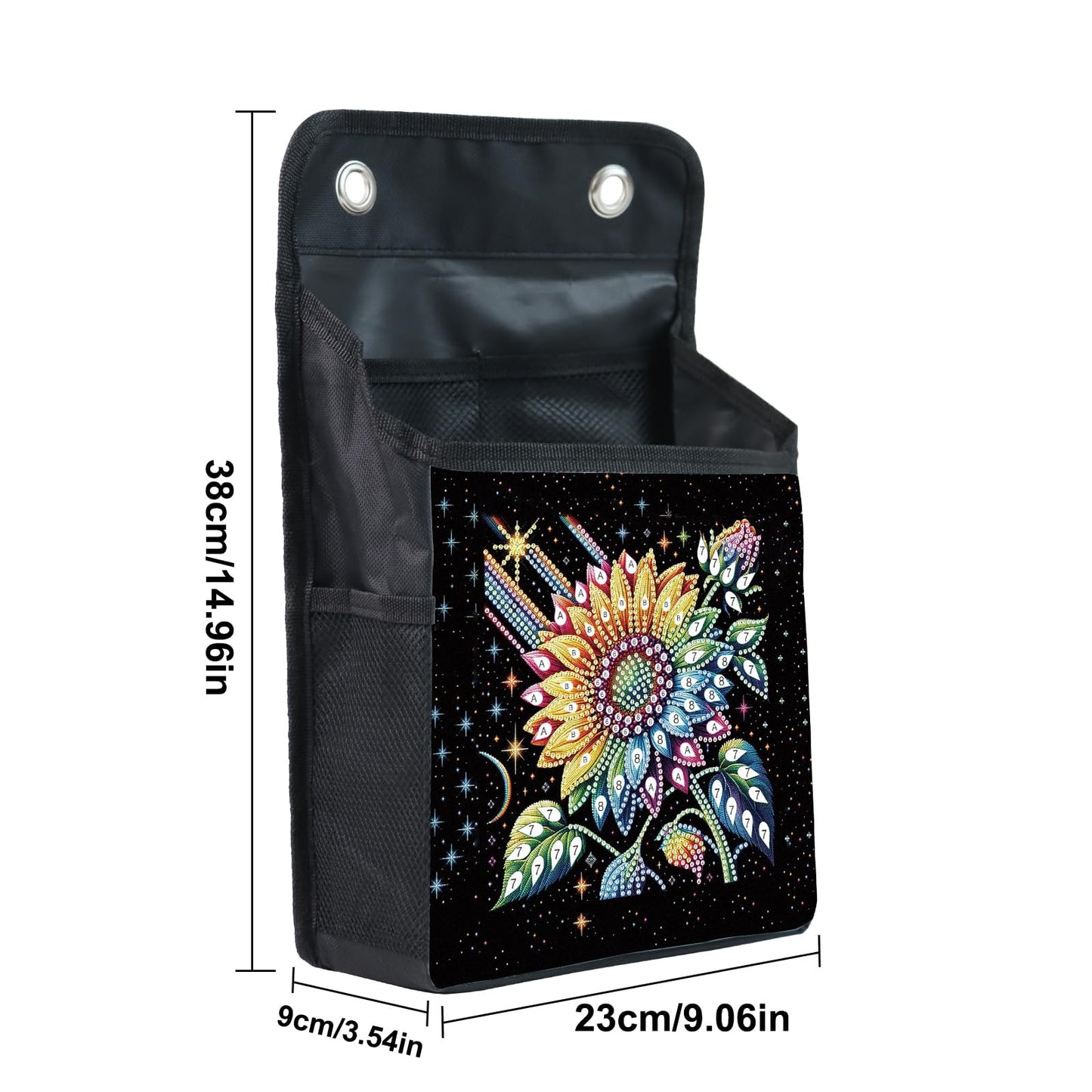 Diamond Painting Storage Organizer Kit with Beautiful Pattern Design Round and Special Shape Diamond Art Kit，Door Hanging Holder Suitable for Storing Small Items, Foldable Wall Pouch Without Hooks