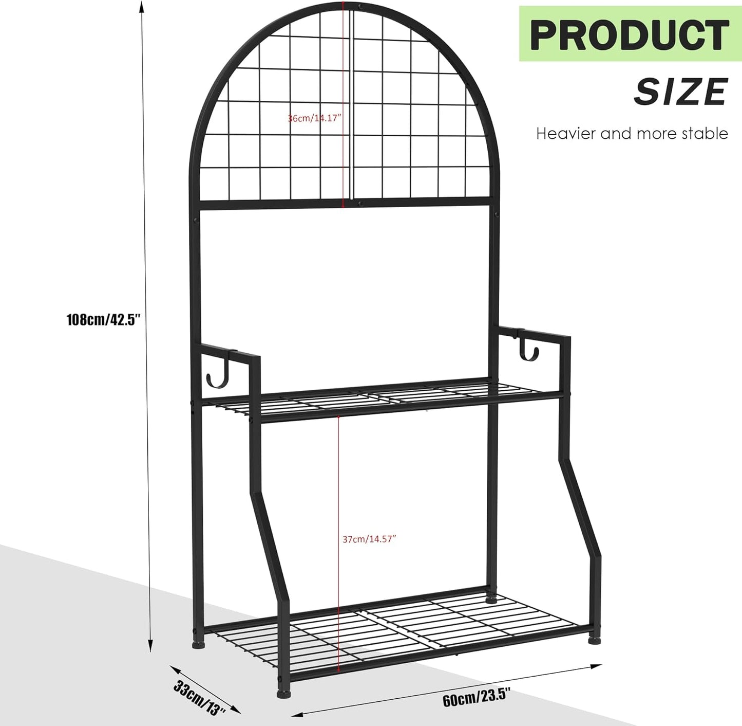 2 VGMiu Tier Plant Stand Indoor Outdoor, Metal Plant Display Stand Plants Shelf Rack for Multiple Plants, Black Flower