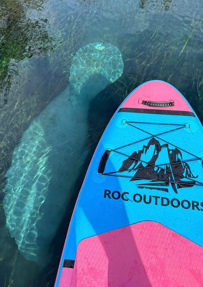 Roc Inflatable Stand Up Paddle Board 10' 6" with Premium SUP Paddle Board Accessories, Wide Stable Design, Non-Slip Comfort Deck for Youth & Adults (Pink)