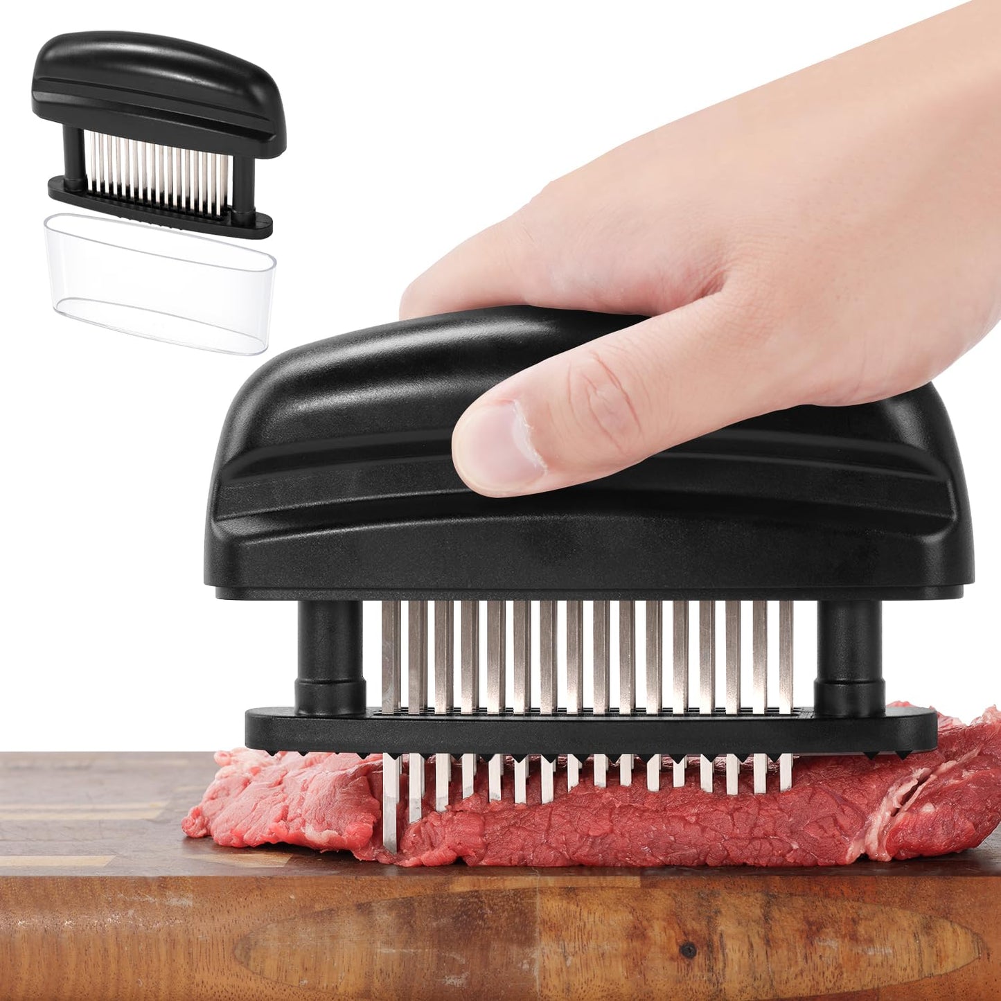 Badelite Meat Tenderizer with 48 Stainless Steel Ultra Sharp Needle Blades Heavy Duty Cooking machine for Tenderizing Beef, Turkey, Chicken, Steak, Veal, Pork, Fish etc