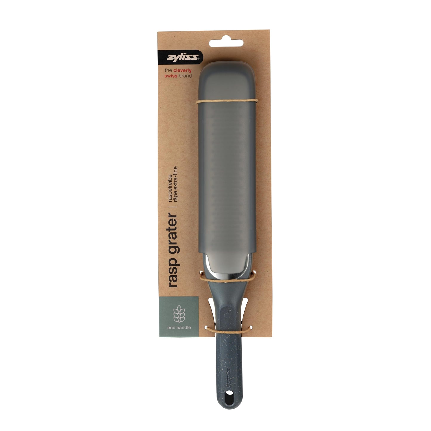 Zyliss Rasp Grater - Handheld Grater with Stainless Steel Blade & Wheat Straw Handle - Ideal for Hard Cheese, Chocolate, Ginger, & More - Protective Cover Doubles as Scraper